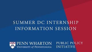 Summer Internship Information Session in DC