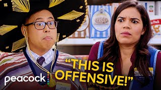 Superstore | Amy Fights Offensive Accents at the Salsa Stand