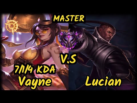 FNC Rekkles (VAYNE) vs LUCIAN - 7/1/4 KDA BOTTOM ADC GAMEPLAY - EUW Ranked MASTER