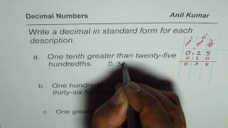 Write decimal number one hundredth greater than a number