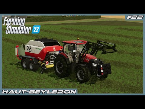 Baling grass & transporting bales to BGA | Haut-Beyleron | Farming Simulator 22 | Ep.22