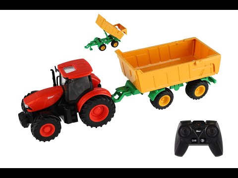 Traktor Zetor RC s valníkem plast 42cm 2,4GHz dobíjecí pack + baterie se zvukem v krabici