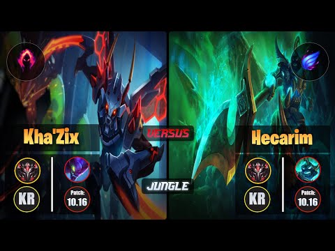 GrandMaster KHA'ZIX [Dark Harvest] (Jungle) VS  HECARIM - Grandmaster KR Patch 10.16