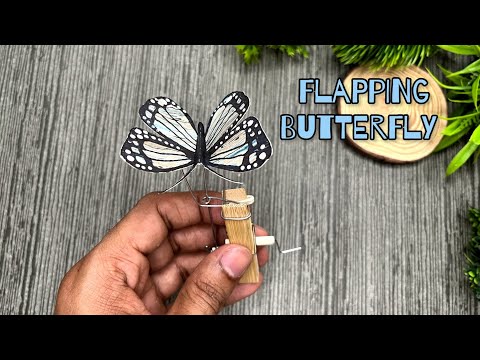 Diy handmade flapping Butterfly on wooden clip