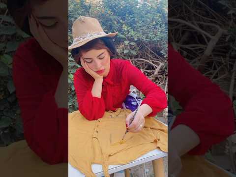 انا حرقت القميص😱 بس قررت اصلحة وارسم عليه 🌻 #shortvideo #اكسبلور #رسم #fypage