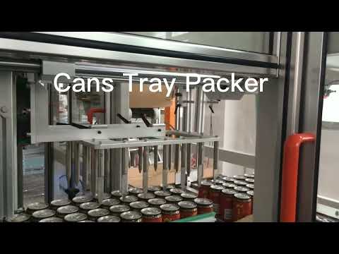 Automatic Can Drinks Tray Packer Shrink Packing Machinery Line