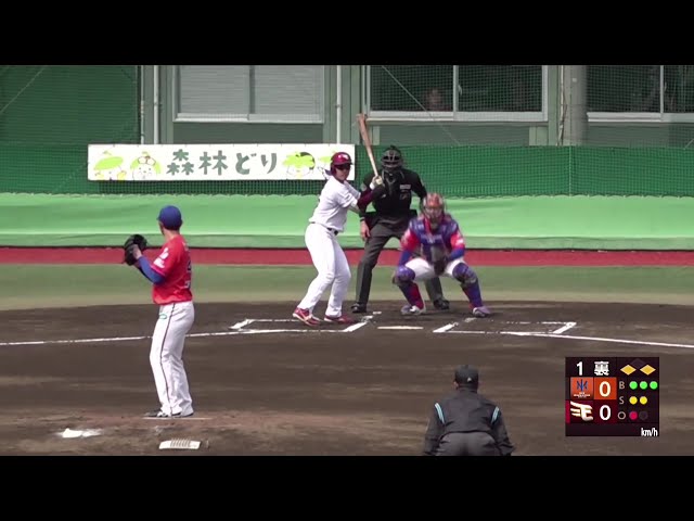 【ファーム】ダブルスチールで先制!! イーグルス・吉野創士の二盗の間に中島大輔がホームイン!! 2025年4月10日 東北楽天ゴールデンイーグルス 対 オイシックス新潟アルビレックスBC