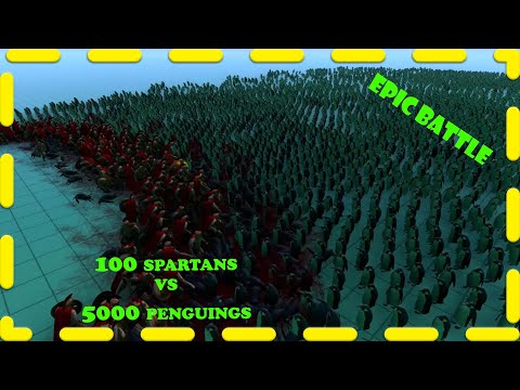100 SPARTANS vs 5000 PENGUINS - Ultimate Epic Battle Simulator
