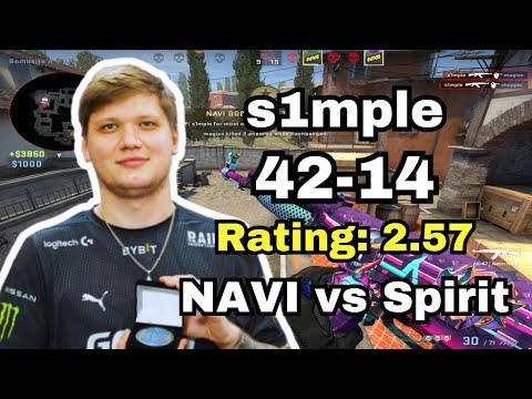 【4K】2021 s1mple (42-14) Rating 2.57 NAVI vs Spirit | Classic CSGO POV 15 #csgo #pov