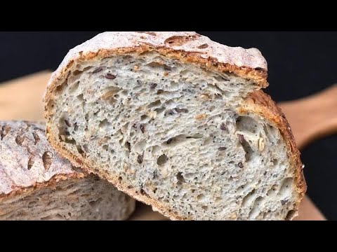 PANE RUSTICO FACILE  fatto in casa Pane grandi Alveoli Ricetta FACILISSIMA! Tutti a tavola con uccia