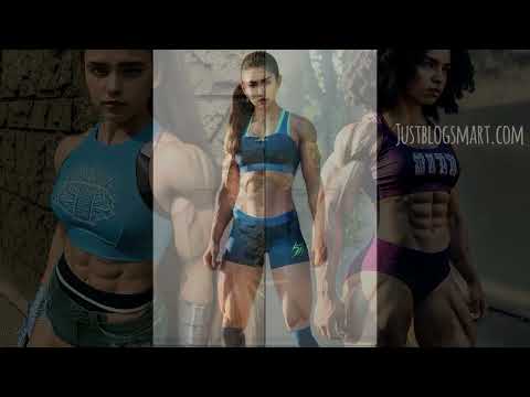 FBB Female AI Muscle: Gym Girl with Super Abs Flexing Her Female Biceps in Shorts | TikTok #224