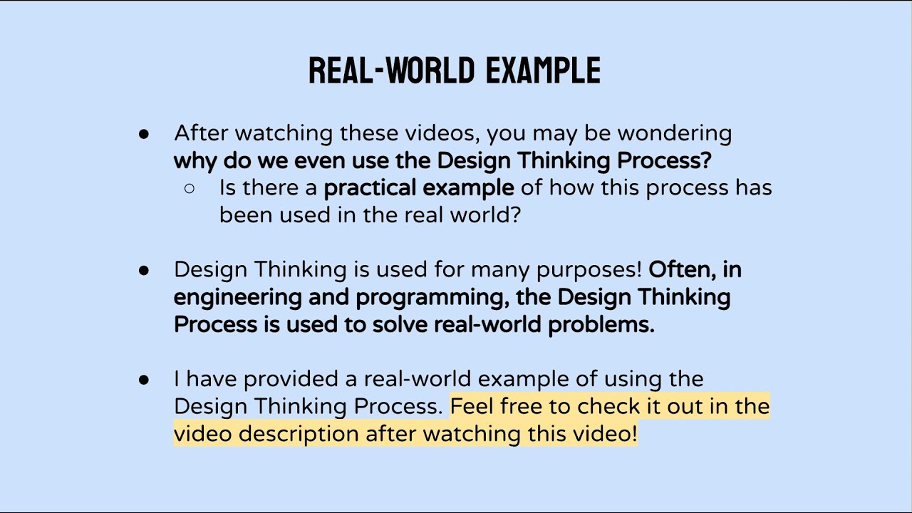 The Design Thinking Process - Real-World Example