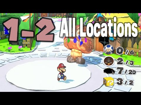 🌠  1-2 Toad Town - All Toads, Treasures, Holes and Blocks - Paper Mario : The Origami King