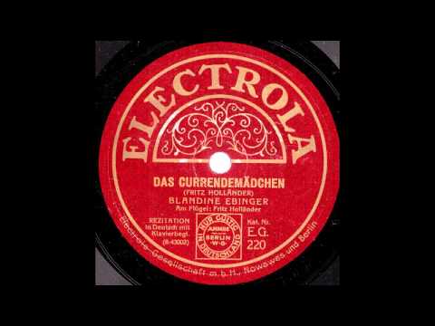 Das Currendemädchen / Blandine Ebinger, am Flügel: Fritz (Friedrich) Hollaender