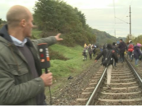Refugees overrun Austrian/Slovak border crossing at Spielfeld: Steffen Schwarzkopf reports