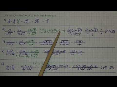 Brüche Wurzeln Nenner rational machen 5