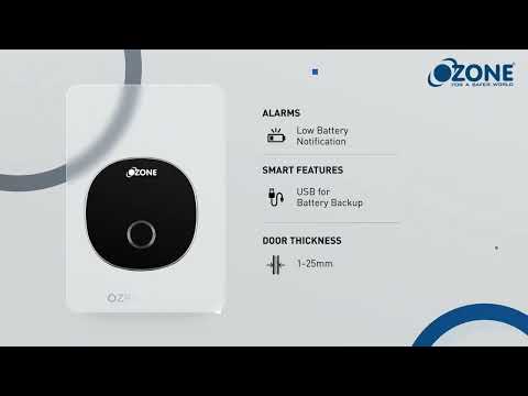 Ozone Furniture Lock with Fingerprint Access | Door Thickness: 1-25 mm (Black)