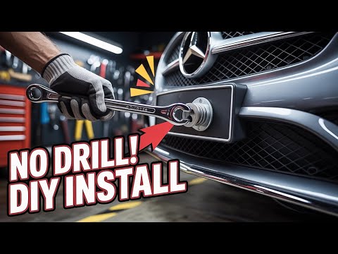 Mercedes Benz License Plate Tow Bar Bracket Installation #mercedesbenz #towbar #diy