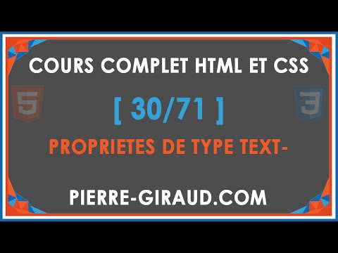 COURS COMPLET HTML ET CSS 30 71 Propriétés CSS de type text