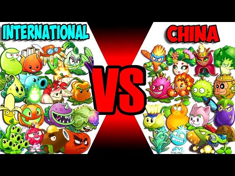 Team INTERNATIONAL vs CHINA - Which Team Plant 's Best? - PvZ 2 Team Plant Vs Team Plant