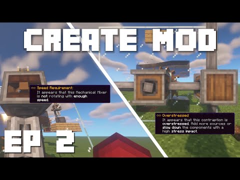 Minecraft Create Mod Tutorial - Gearbox, Overstressed, & Speed Requirement Ep 2