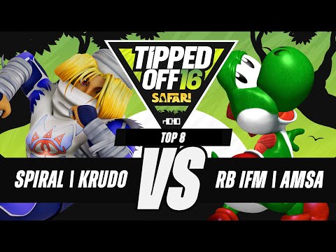 Tipped Off 16: Safari - Spiral | Krudo (Sheik) vs Redbull IFM | aMSa (Yoshi) - SSBM Singles Top 8