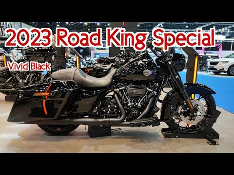 Road King Special 2023 Vivid Black Walkaround Close up details