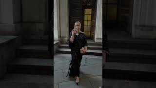 Black Sequins Embroidered Chiffon Kaftan - Video 1