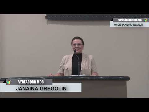 CMBTE - USO DE TRIBUNA PELA VEREADORA JANAINA GREGOLIN - MDB  NA SESSÃO INAUGURAL DE 10/01/2025