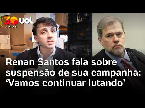 Renan Santos comenta suspensão de sua campanha por decisão de Toffoli no TSE: ‘Vou lutar na Justiça’