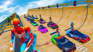 Hipercarros e Motos Corrida e Superheroes Campo Minado - Spiderman Stunt and Falls Challenge GTA mod