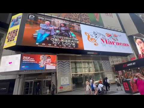 Times Square 42nd street with billboard "tonight I celebrate my love" ft Chrissy I-eece