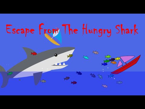 FLEE FROM THE ANGRY SHARK! Algodoo Escape marble - Survival Marble Race in Algodoo