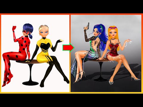 Miraculous Ladybug Chloe & Elsa Anna Frozen Glow Up Compilation - Cartoon World Art