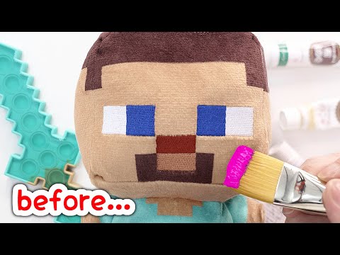 I RE-PAINT doll plushies from CRANE GAME - MINECRAFT