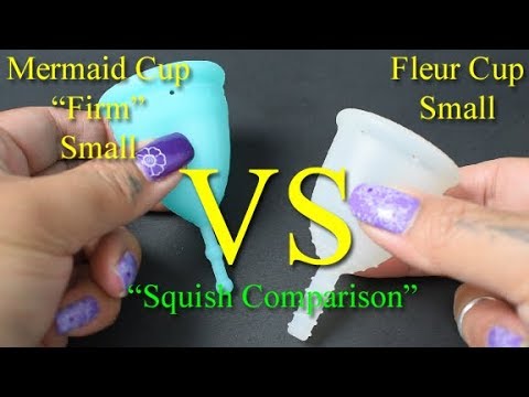 Mermaid Cup Firm vs Fleur Cup Small "Squish" - Menstrual Cups