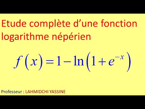 Étude complète d'une fonction logarithme f(x)= 1 - ln(1+expo(-x)) - limite dérivée signe - Terminale