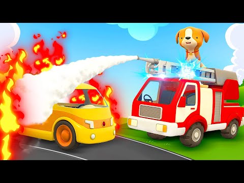 An electric taxi's battery breaks down mid-ride, and a fire truck rushes to the rescue.
