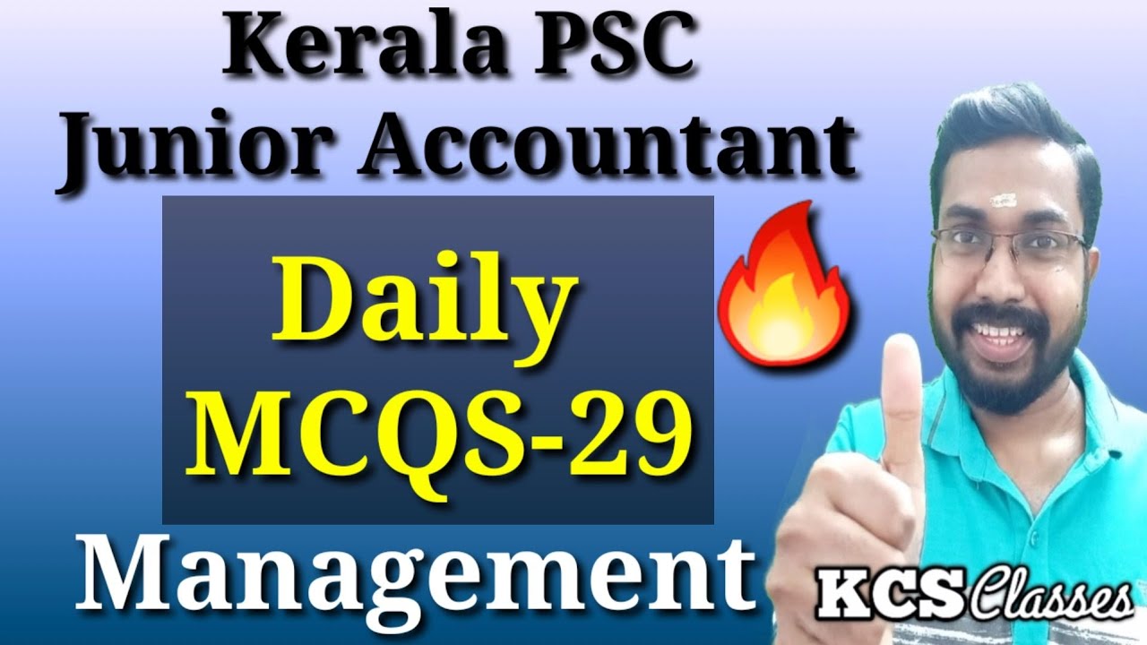 Kerala PSC Junior Accountant Daily MCQs-29 🔥| Management 