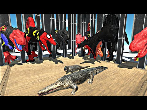 Dinosaurs Battle Baby T Rex Attacked By Reptiles - Animal Revolt Battle Simulator