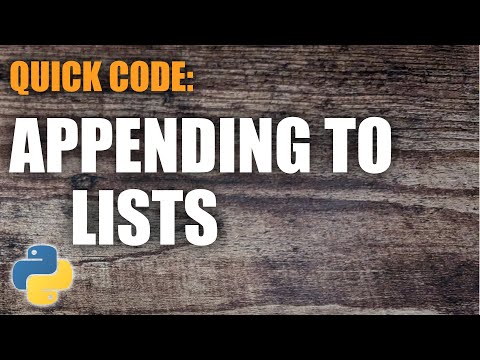 Python Quick Code Append To Lists