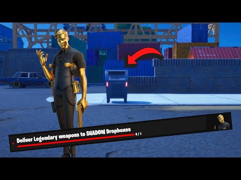 Deliver Legendary weapons to SHADOW Drop boxes in Fortnite | EASY guide and location.