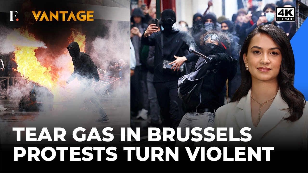 Belgium: Police Fire Tear Gas, Deploy Water Cannons as Brussels Protests Escalate | Vantage Shots