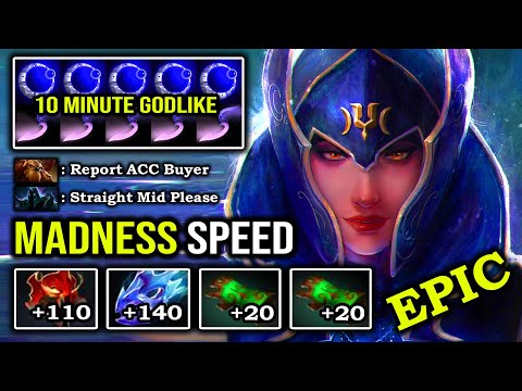 WTF MAX SPEED LUNA 10Min Godlike 13Min GG Destroyed Trash Talker with Moon Glaives Attack DotA 2