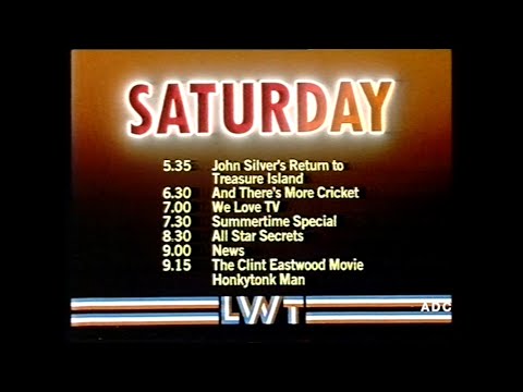 Thames Production on LWT announcer Peter Lewis , PIF, adverts, TV-am trailer & menu 8th August 1986