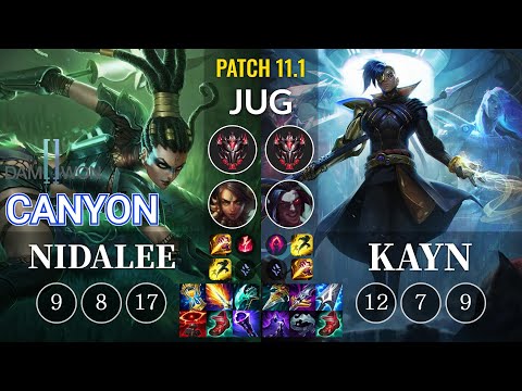 DWG Canyon Nidalee vs Kayn Jungle - KR Patch 11.1