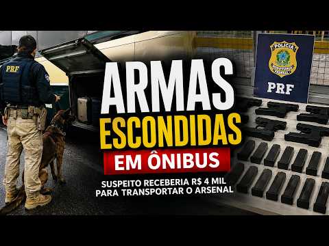 Arsenal é descoberto em ônibus interestadual durante fiscalização da PRF