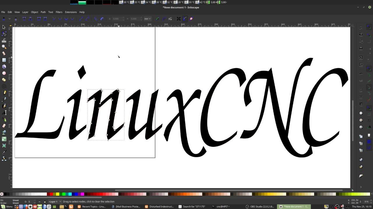 Inkscape to gcodetools for use with Linuxcnc and cnc plasma machine