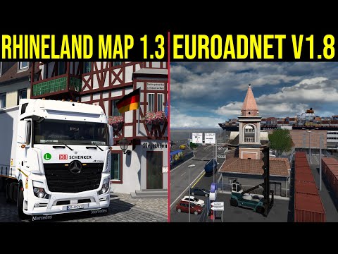 ETS2 1.56 MAP COMBO - Rhineland Map 1.3 + EuRoadNet v1.8 [3022] EURO TRUCK SIMULATOR 2