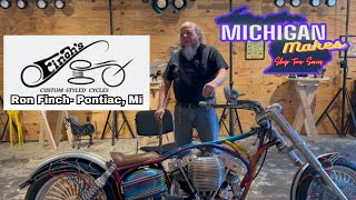 Custom Motorcycle Builder & Metal Artist Ron Finch -Shop Tour- Michiga